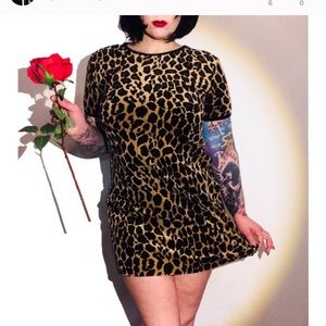 Vintage leopard babydoll dress
